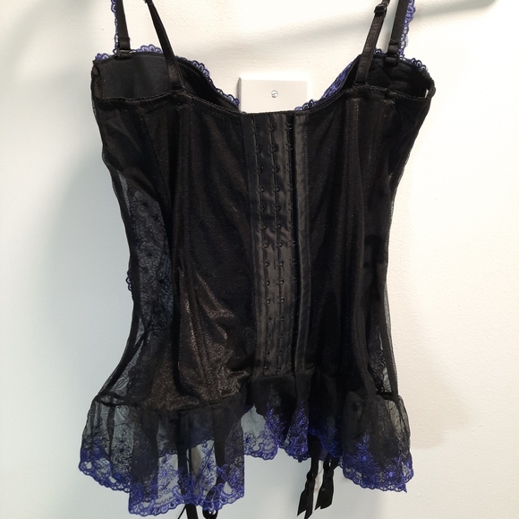 Indigo Purple Floral Mesh Bustier - Picture 4 of 5